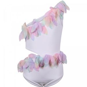 *BNWT* Stella Cove Feather Trim Swimsuit! Gorgeous pastels and white. Size 12